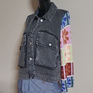 DAVI & DANI Charcoal and Ash Denim Jacket